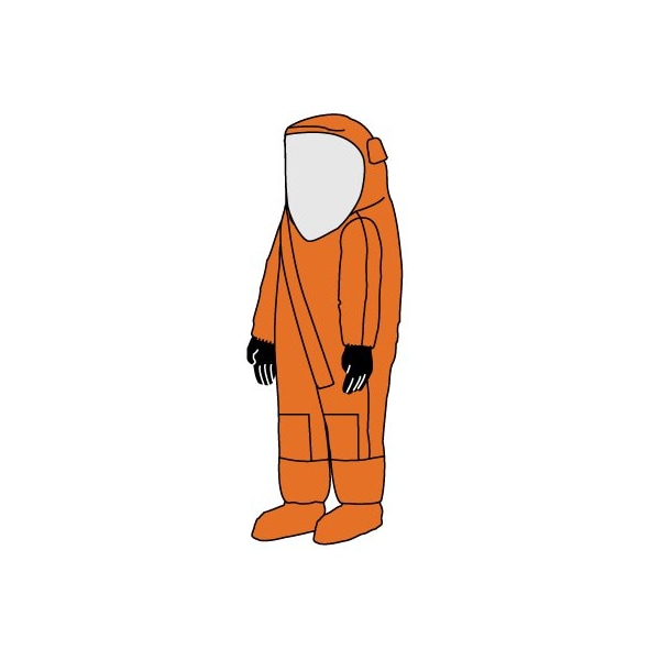 Zytron 500 Vapor Total Encapsulating Suit, HazMat Model, Orange, L/XL